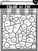 Phonics Cvc Worksheets Color Grade Code 1st Kindergarten Bundle Prek Included Preview sketch template
