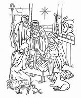 Coloring Jesus Nativity Christmas Pages Baby Story Shepherds Bible Bethlehem Star Drawing Stable Printable Manger Adorations Shepherd Color Clipart Kids sketch template