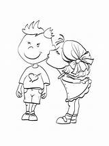 Beijando Amigo Meisje Jongen Kissing Getdrawings Tudodesenhos Liefde Charlie Kid sketch template