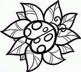 Easy Ladybug Cute sketch template