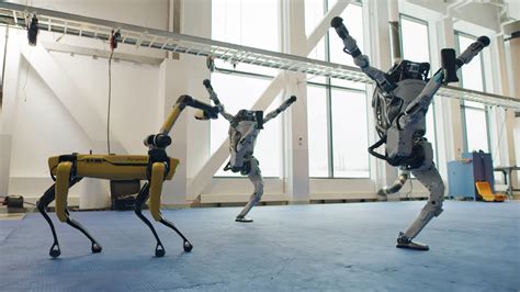 great  boston dynamics eerie humanoid robots  dance