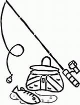 Coloring Pages Fishing Fish Rod Comments Colouring sketch template