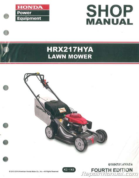 honda hrx hya lawn mower repair service shop manual