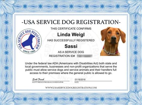 service dog deluxe registration package usa service animal registration
