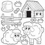 Farm Coloring Animals Pages Sheep Theme Surfnetkids Barnyard Color Print Next sketch template