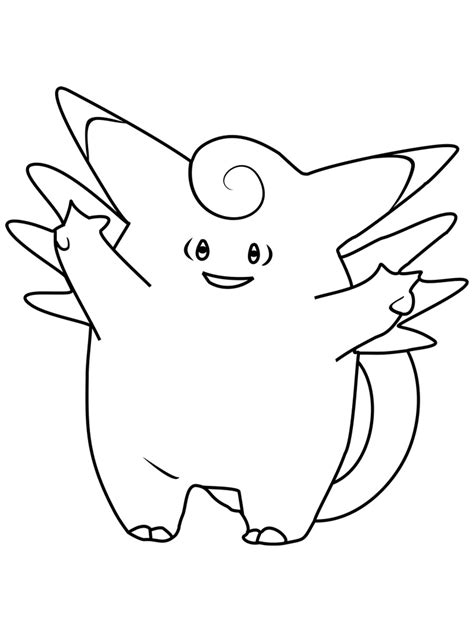 pokemon clefable coloring pages  printable