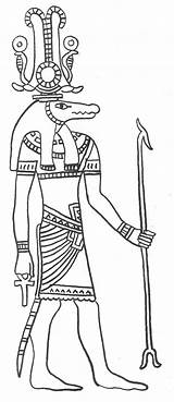 Coloring Sobek Egipto Dieux Amun Anubis Sketch Bastet Isis Osiris Hieroglyphics Tatuaje sketch template