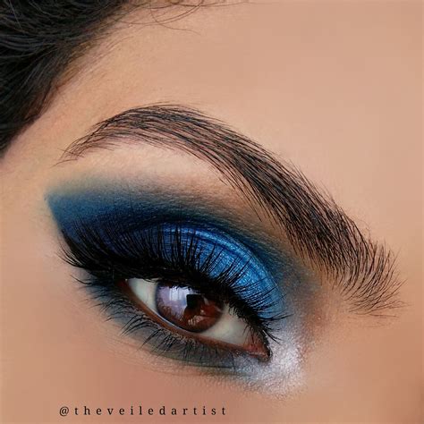 fun editorial style blue ombre eyes eyeshadow tutorialbeginner friendly  veiled artist
