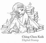 Instant Candle Chou Kuik Ching Sweetie Bookworm sketch template