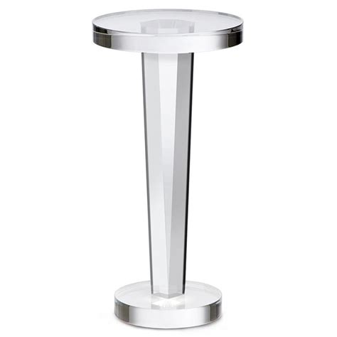 interlude liora modern classic clear acrylic  side  table small