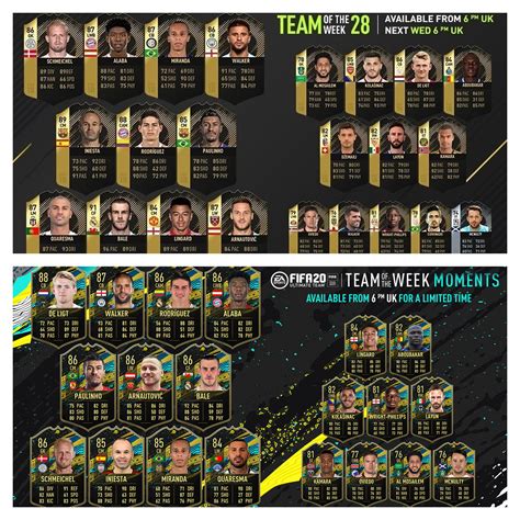 totw moments squad  based  fifa  totw  fifa