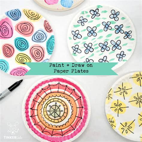painting  drawing paper plate craft tinkerlab