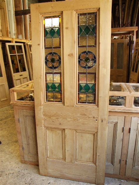 Antique Reclaimed Stained Glass Front Door Stained Glass