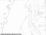 Naruto Pages Kyuubi Coloring Rage Template sketch template
