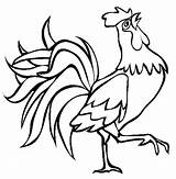 Rooster Crowing sketch template