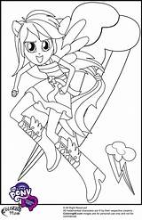 Equestria Girls Coloring Rainbow Dash Pony Little Pages Popular sketch template