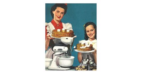 Retro Vintage Kitsch 50s Cookbook Homemaker Postcard