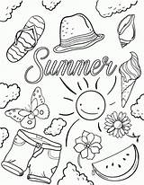 Summer Coloring Pages Sheets Kids Beach Hello Choose Board Pre sketch template