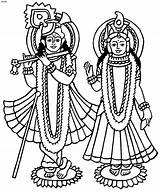 Coloring Krishna Hindu Pages Gods Outline Drawing Colouring Mythology Goddesses Festival Printable Lakshmi Radha Ganesh Sketch Cliparts Line Indian Clipart sketch template