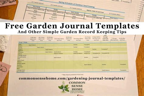 gardening journal template printable