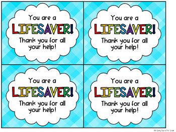 youre  lifesaver gift tag freebie   sunny day   grade