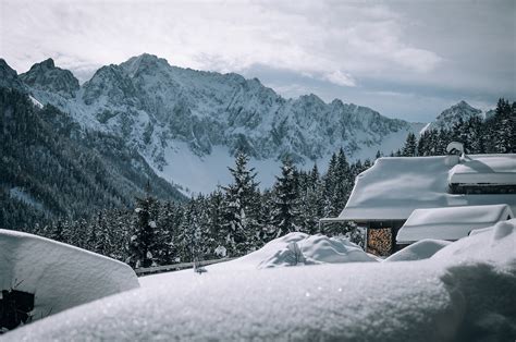 snowy alps in beautiful austria winterwonderland