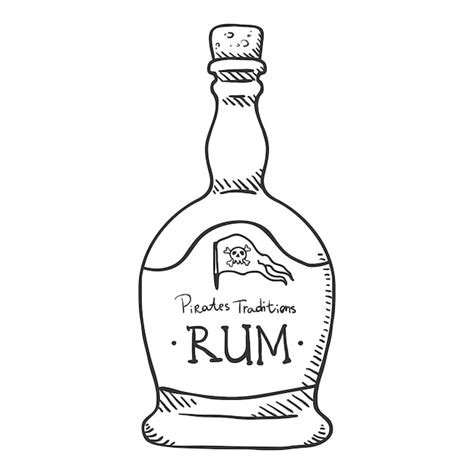 vektor skizze illustration flasche rum premium vektor