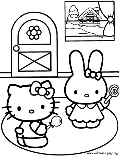 coloring pages  kitty  friends