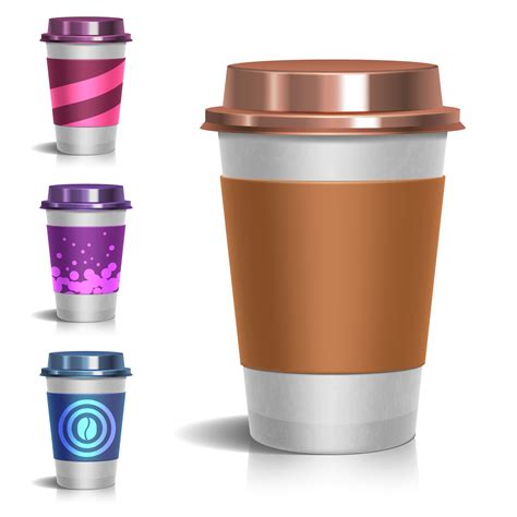 realistic paper   coffee cup vector illustration  white  microvector thehungryjpeg