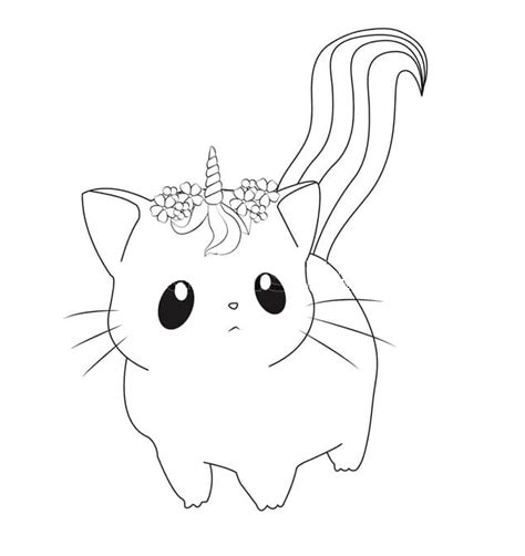 unicorn cat  color coloring page  printable coloring pages  kids