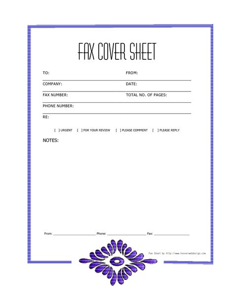 printable fax cover sheet