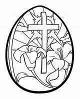 Easter Printable Coloring Religious Pages Egg Cross Getdrawings sketch template