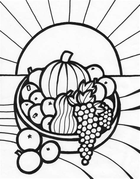 coloring pages  kids fruit basket coloring pages