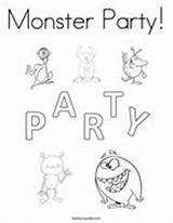 Coloring Monster Party Birthday Happy Nanny Print Twistynoodle sketch template