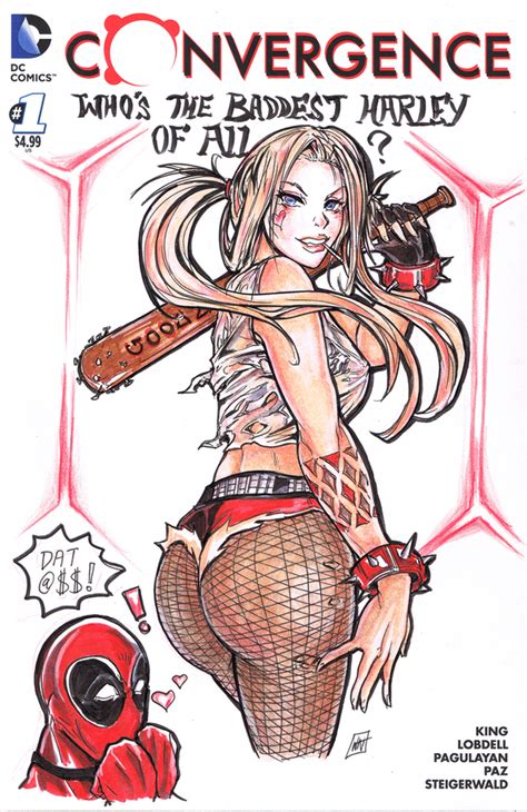 harley quinn sketch cover commission by