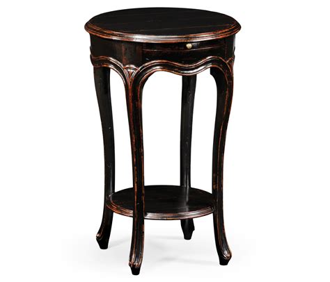 French Small Round Lamp Table Black
