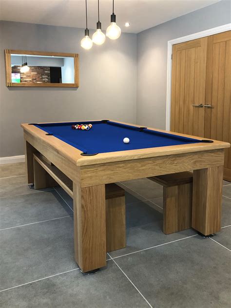 ft ft ft slate bed solid oak artisan pool dining table  sale  idonohoe snooker