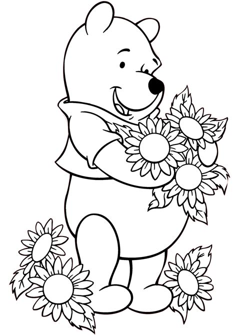 walt disney printable winnie  pooh coloring pages easy  color