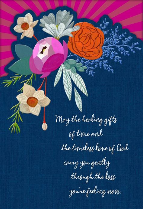 Healing Flowers Religious Sympathy Card Greeting Cards
