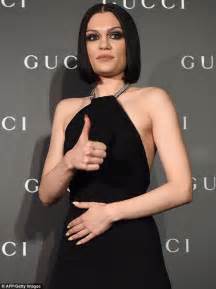 jessie j flashes toned pins after swapping elegant gown