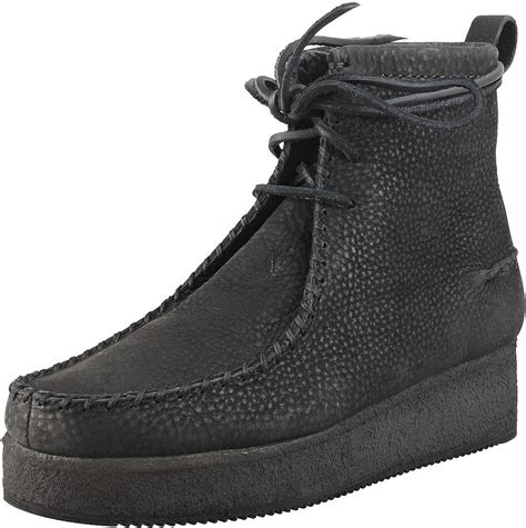 clarks originals wallabee craft womens wallabee boots  black  uk amazoncouk shoes bags