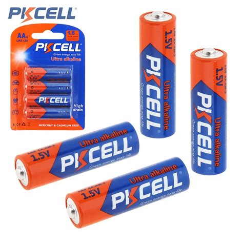 4pcs Pkcell Aa Lr6 1 5v Alkaline Dry Battery E91 Am3 Um3 Mn1500 Primary