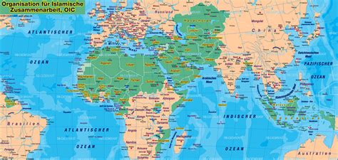karte von islamische staaten themenkarte   laender welt atlasde