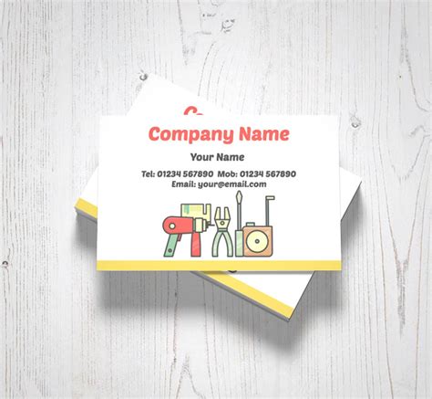 work tools business cards customise    delivery putty