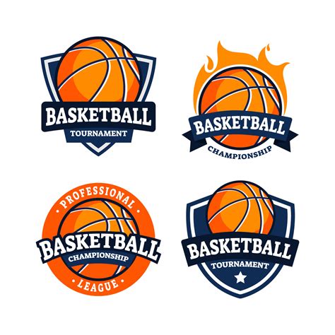 basketball badge logo set  vector art  vecteezy