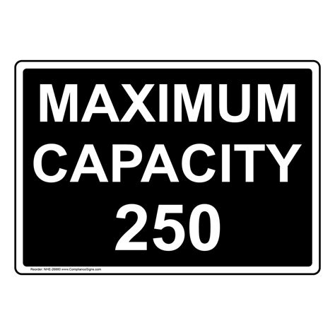 maximum capacity  sign nhe