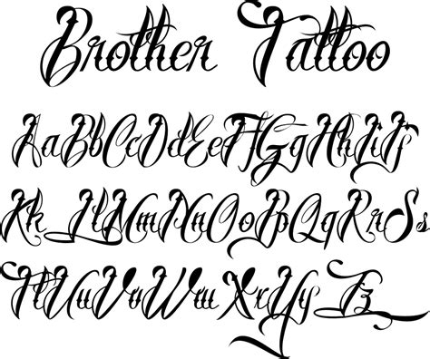 brother tattoo font  mans grebaeck font bros lettering styles alphabet tattoo fonts