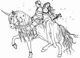 Princess Coloring Pages Horse Beautiful Getdrawings Drawing sketch template