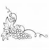 Grape Grapevine Grapes Vines Vectorstock Weinrebe Raisin Grappe Zeichnung Clipartix Broderie Malen Trauben Vigne Corner sketch template