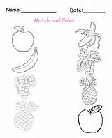 Printable Worksheets Fruit Match Coloring Color Pages Worksheet Matching Preschool Pairs Fruits Objects Lessons Classroom Worksheeto Money Busy Teachers Via sketch template